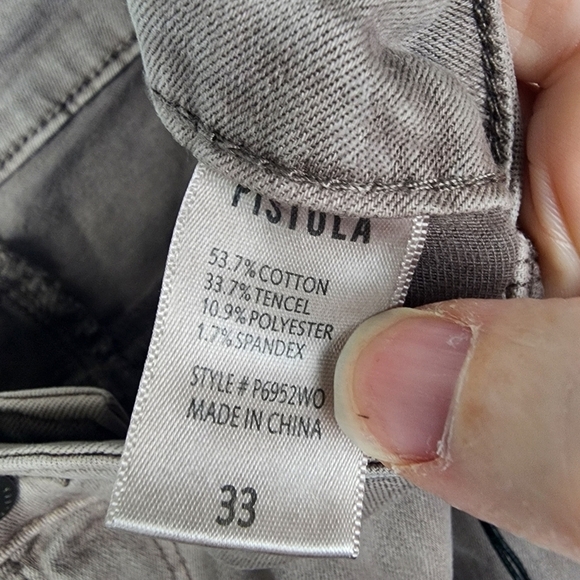 NWT PISTOLA Hunter Light Brown Cargo Moto Ankle Zip Stretch Skinny Jeans Size 33 - Picture 4 of 6